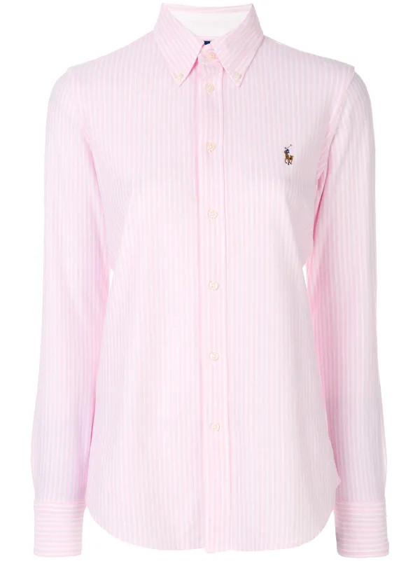 Polo Ralph Lauren Striped Oxford Shirt | Pink | FARFETCH | Farfetch Global