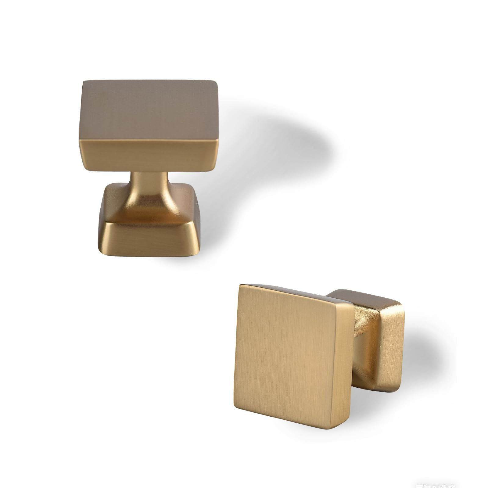 10 Pack Square Champagne Bronze Cabinet Knobs, 1-1/8 Inch Kitchen Cupboard Pulls, Single Hole Fur... | Amazon (US)