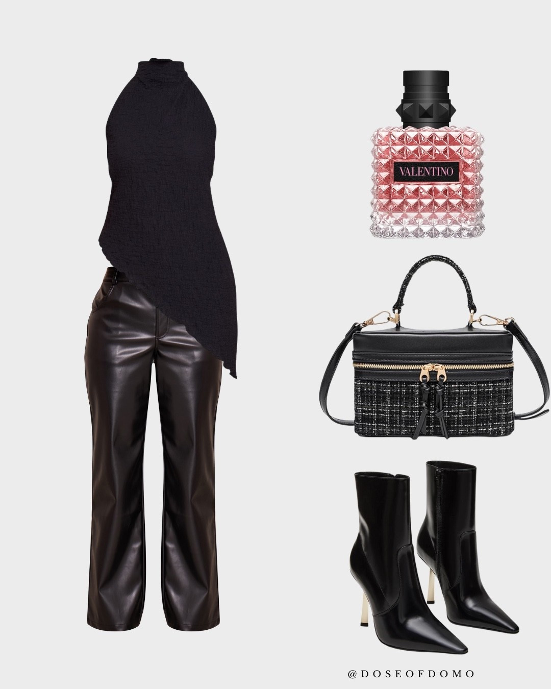 All black everything — sleek, chic, and a little bit bold.”
🖤 Perfect for date night, cocktails, or a night out in the city.

#OOTD #DoseOfDomo #FallFashion #ChicStyle #ValentinoBeauty #BlackOnBlack #StreetStyle #NightOutLook

#LTKMidsize #LTKHoliday