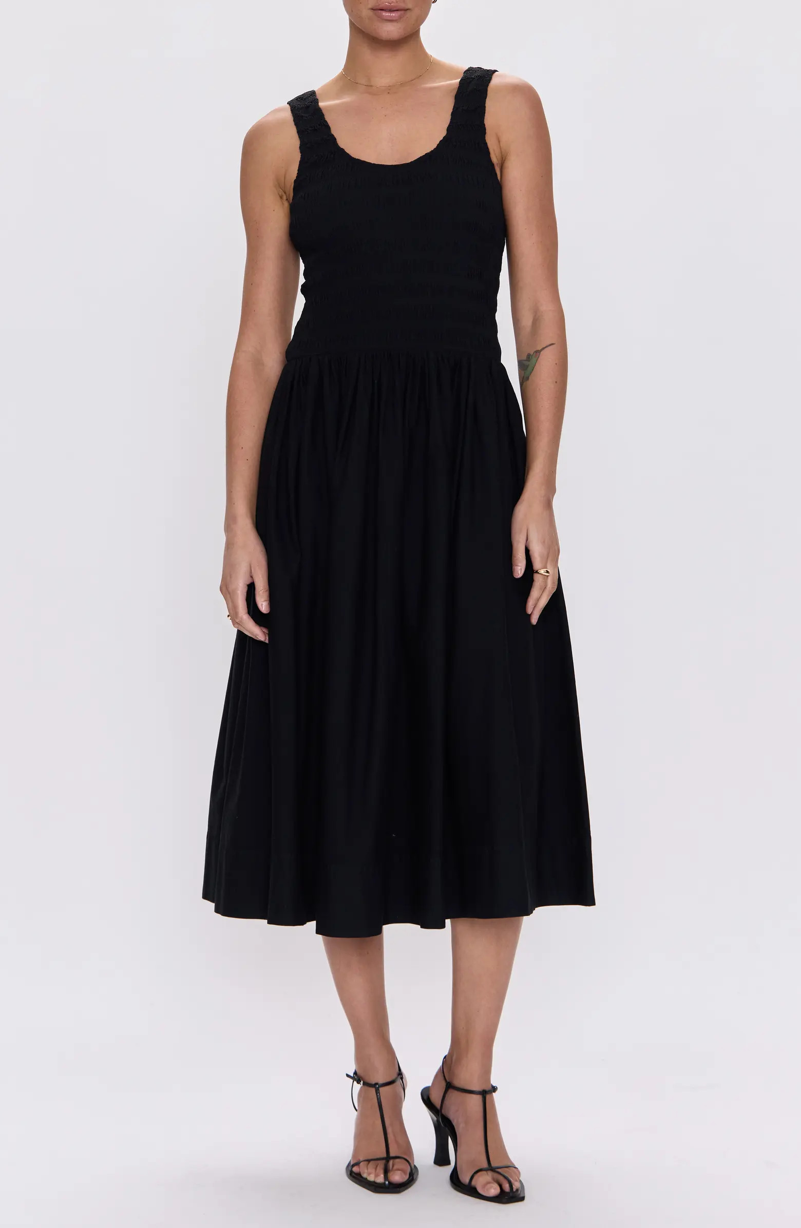 Pistola Alessia Smocked Drop-Waist Stretch Cotton Midi Dress | Nordstrom | Nordstrom