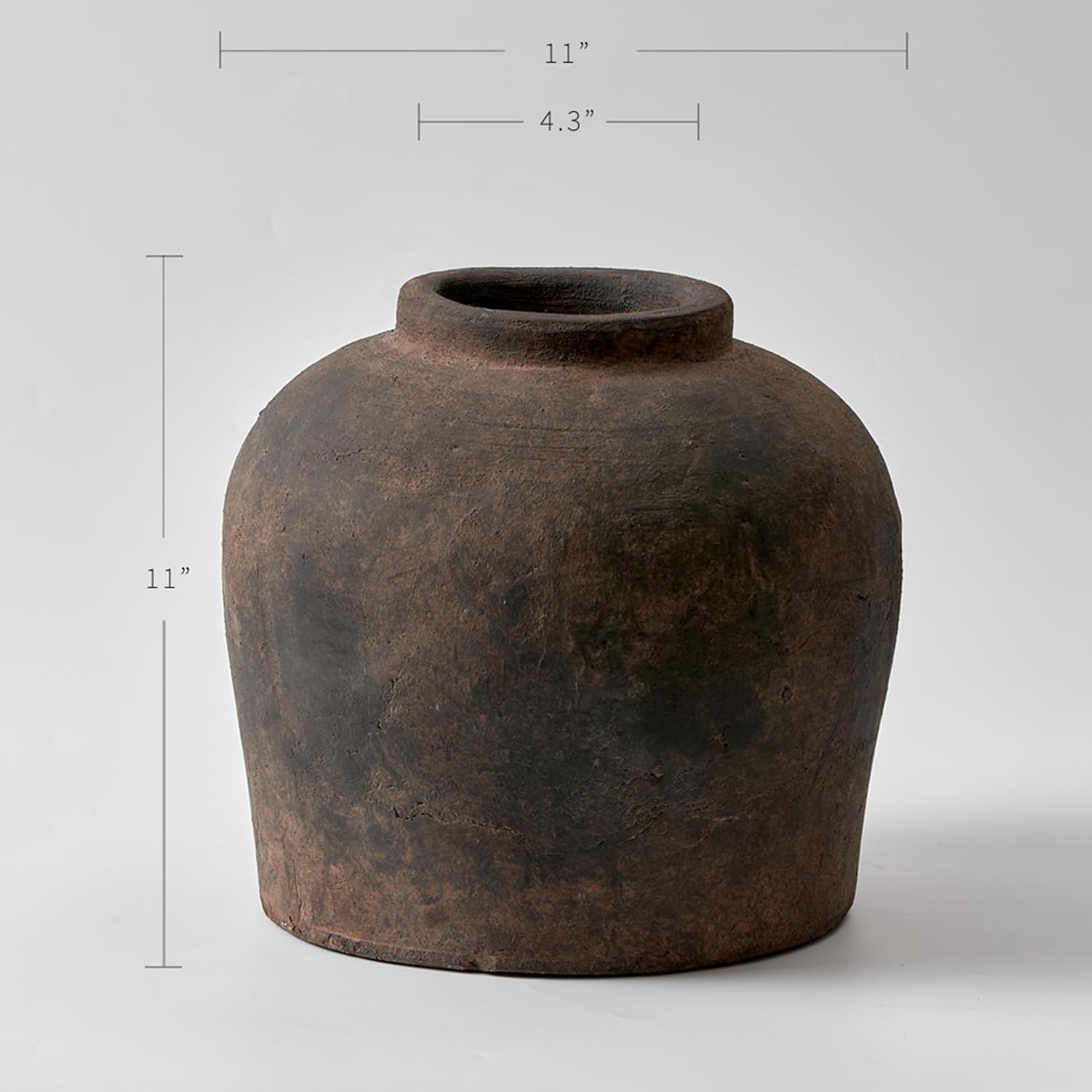 LB2 Brown Ceramic Large Vase, 11" Tall Zen Style vase, Terra Cotta Pitcher Vase, Distressed Farmh... | Amazon (US)