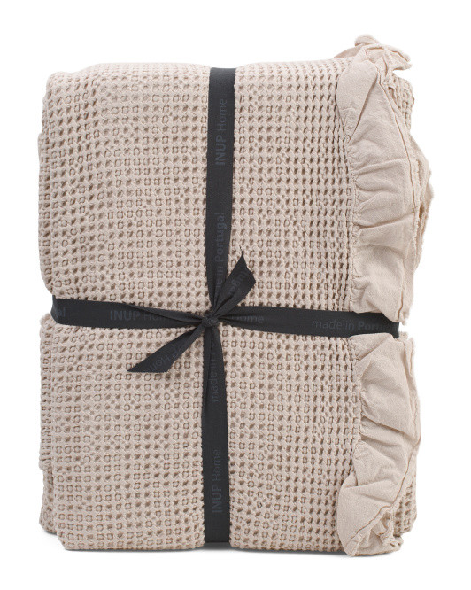 Made In Portugal Washed Cotton Ruffle Coverlet | Bed & Bath | Marshalls | Marshalls
