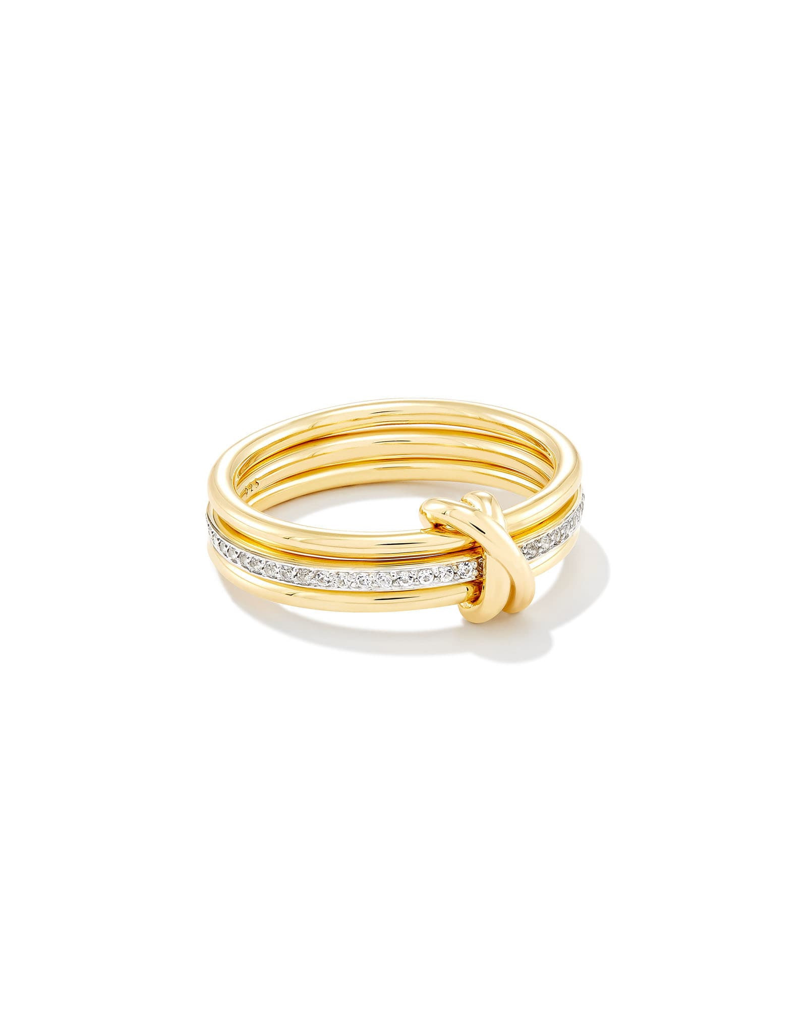 Kendra Scott Tia 18k Gold Vermeil Band Ring in White | Sapphire | Size 6 | Kendra Scott
