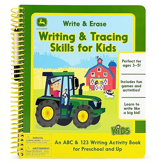 John Deere Kids Wipe Clean Writing & Tracing Workbook Skills for Preschool Kids Ages 3 - 5: Pract... | Amazon (US)