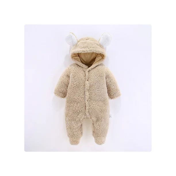 Baby Boy / Girl 3D Bear Design Winter Hooded Jumpsuit - Walmart.com | Walmart (US)