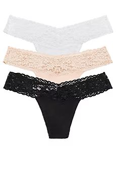 Hanky Panky Organic Cotton 3 Pack Low Rise Thongs in Black & White & Chai from Revolve.com | Revolve Clothing (Global)