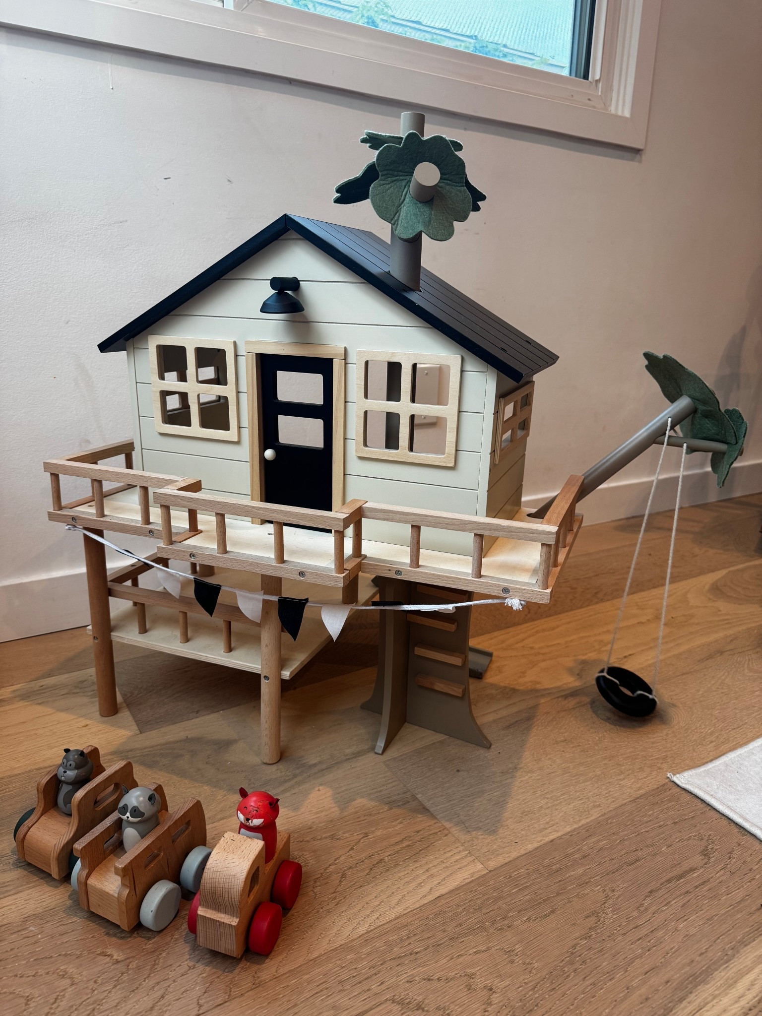 My kids Love this dollhouse because it has a little more masculinity than a traditional dollhouse! 