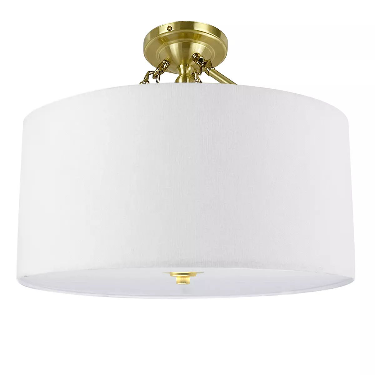 17 inch 4-Light Fabric Round Shade Semi Flush Mount Ceiling Light | Kohl's
