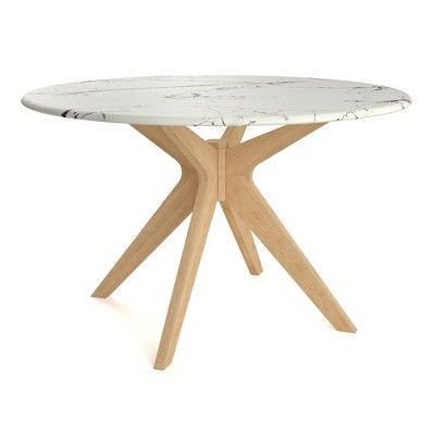 Elysian 50" Round Dining Table with Faux Marble Top - Aeon | Target