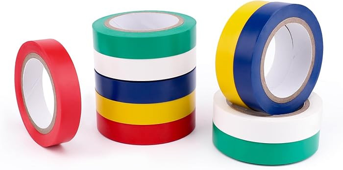 Amazon Basics Electrical Tape, 1/2-inch by 6.66 yard, Multi-Color, 10-Pack, Great for General Hom... | Amazon (US)