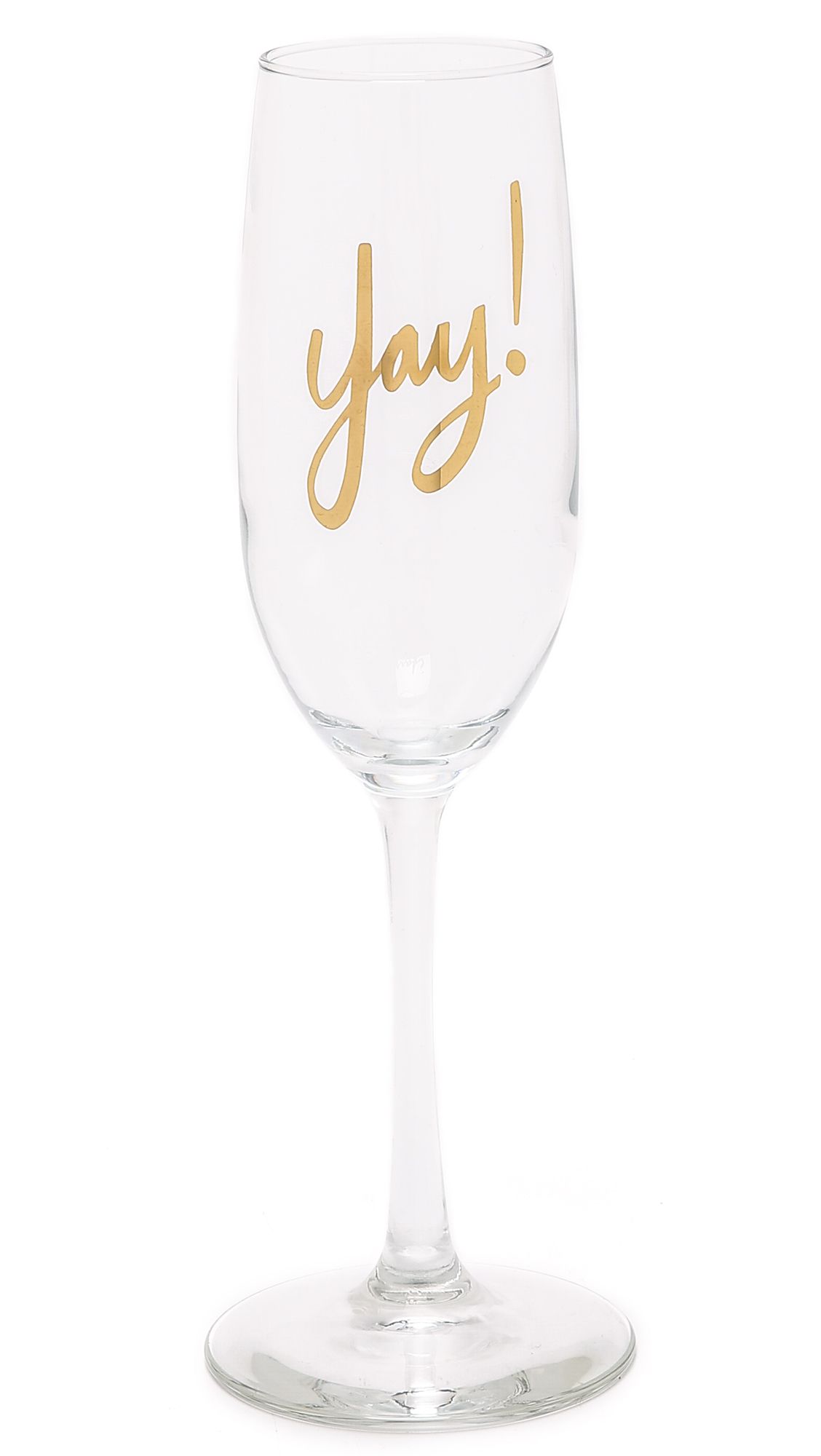 Gift Boutique Yay! Flute Glass - Clear/Gold | Shopbop