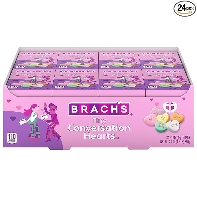 Brach's Valentine's Day Tiny Conversation Hearts, Friendship Exchange, 1 oz Boxes, 24 Ct | Amazon (US)
