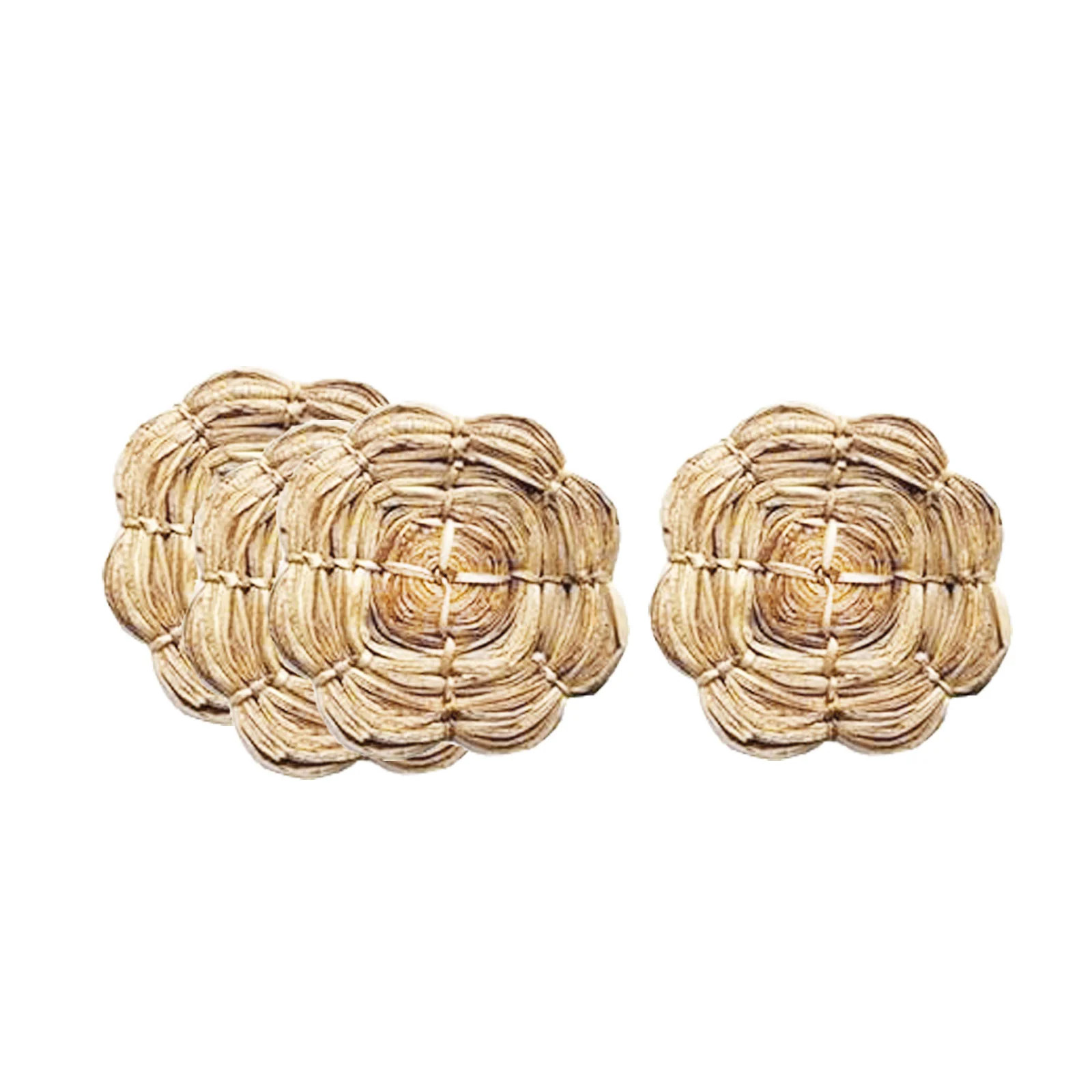 Woven Scalloped Coaster Set of 4 | Brooke and Lou