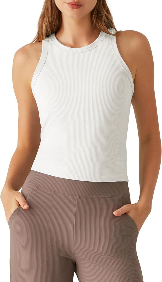 G4Free Workout Tank Tops for Women Slim Fitted Racerback Ribbed Athletic Gym Yoga Tanks Summer Ca... | Amazon (US)