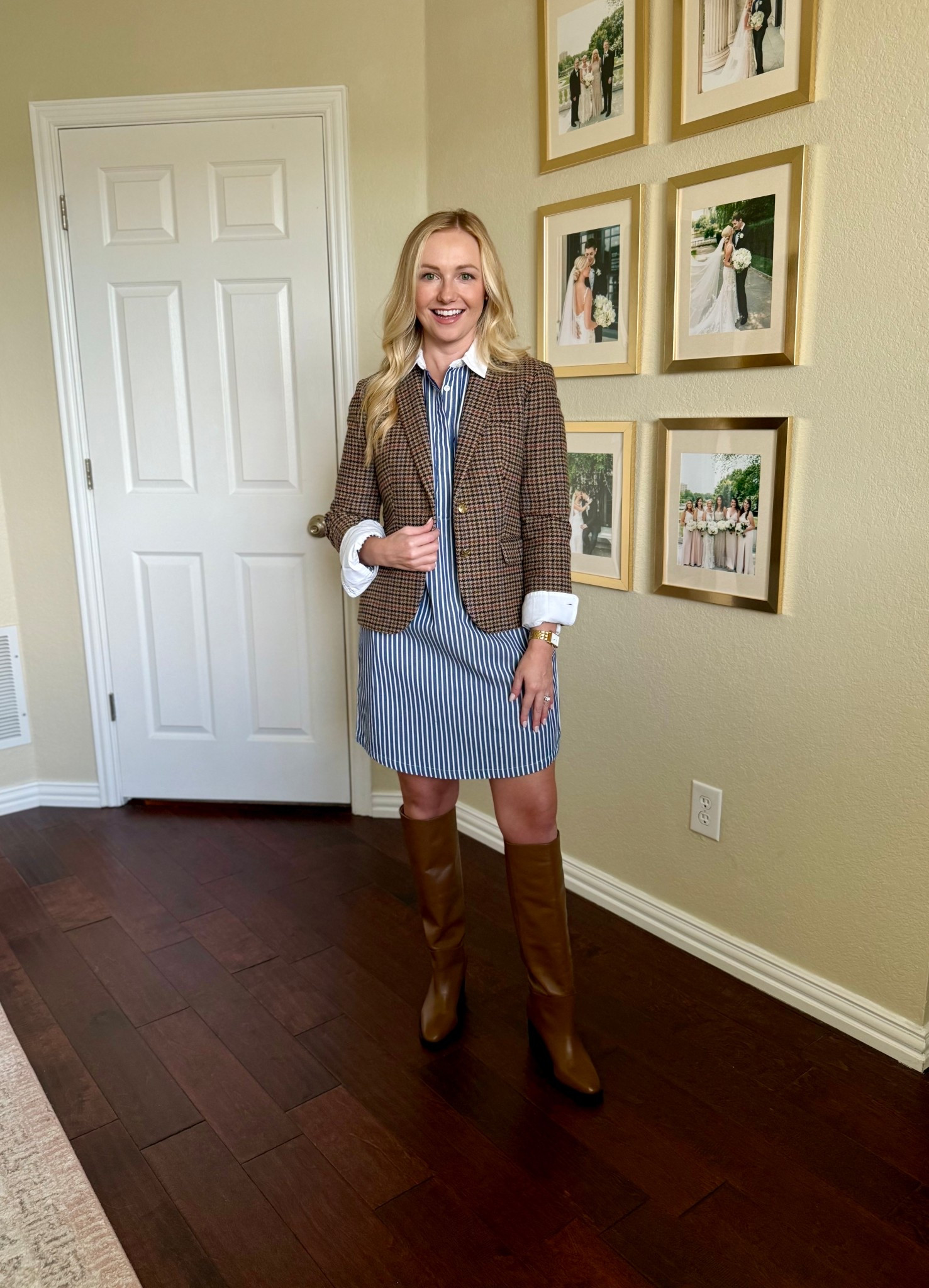 Two classic pieces to add to your fall wardrobe! I’ve had this blazer for years, and there’s a reason they keep bringing it back. Wearing a 0P in blazer and 0 in dress 

#LTKStyleTip #LTKWorkwear #LTKSeasonal