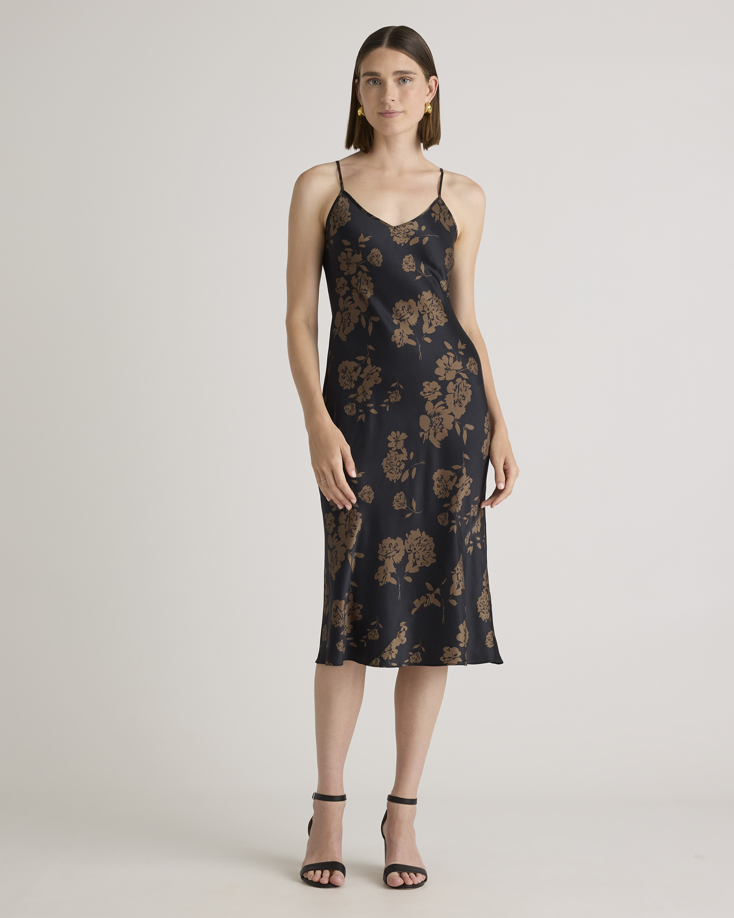 Quince | Women's Slip Dress in Caper Eclipse, Size Small, Silk | Quince