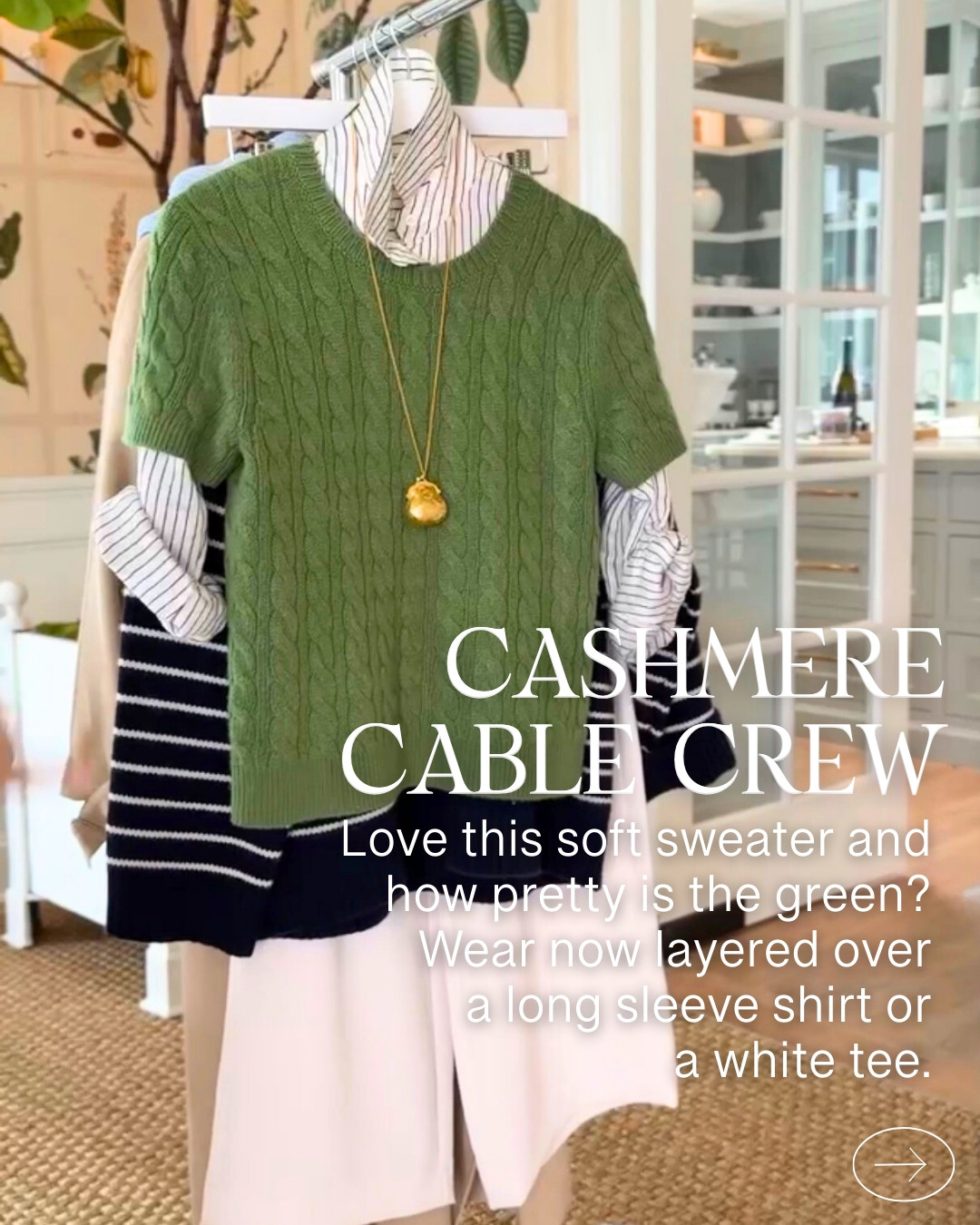 This brand new sweater is soft and lightweight. How pretty is this new green color? Layer a white tank under, so just a little peeks out. And, if it’s cold where you are, try a long sleeved collared shirt under and roll the sleeves. This is a great piece that’s also available in several other colors. 

 #LTKootd #LTKSeasonal #LTKOver40