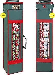 ProPik Christmas Wrapping Paper Storage Organizer Bag with Pocket and Handles Including Hanging L... | Amazon (US)