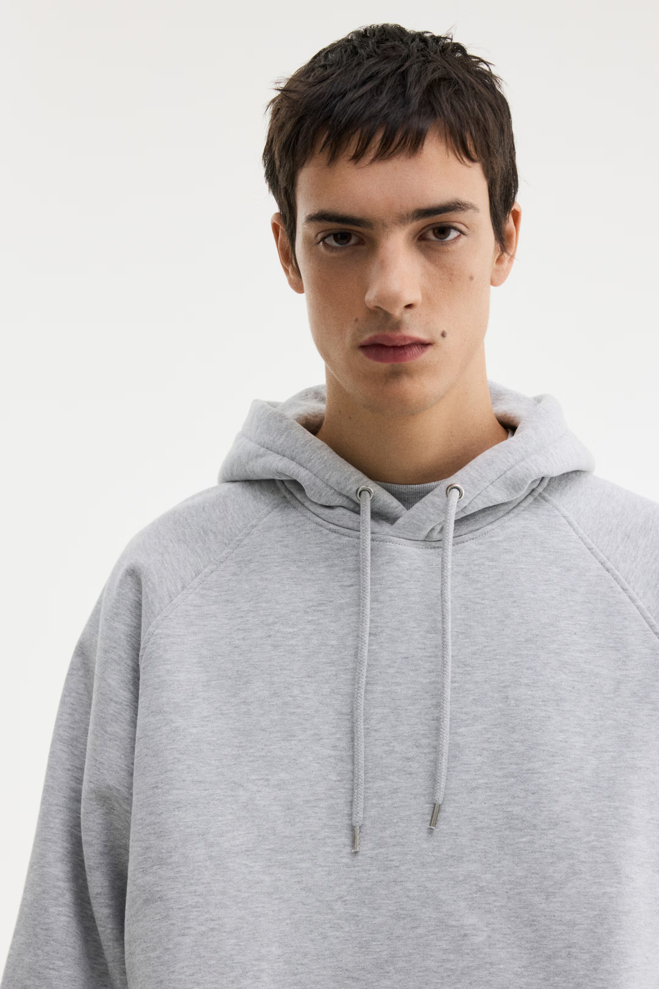 Oversized Sweatshirt Hoodie - Gray melange - Men | H&M US | H&M (US + CA)