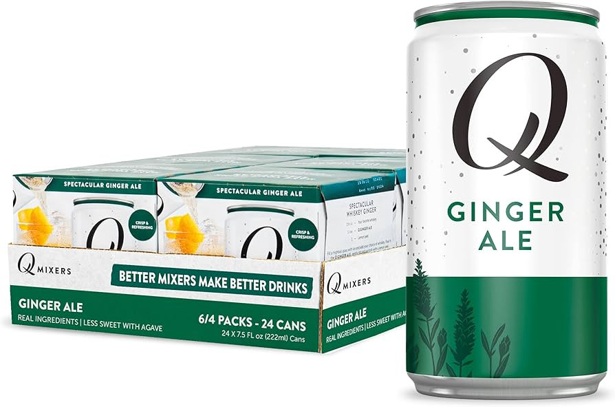 Q Mixers Premium Ginger Ale, Premium Cocktail Mixer Made with Real Ingredients, 7.5 Fl oz (Pack o... | Amazon (US)