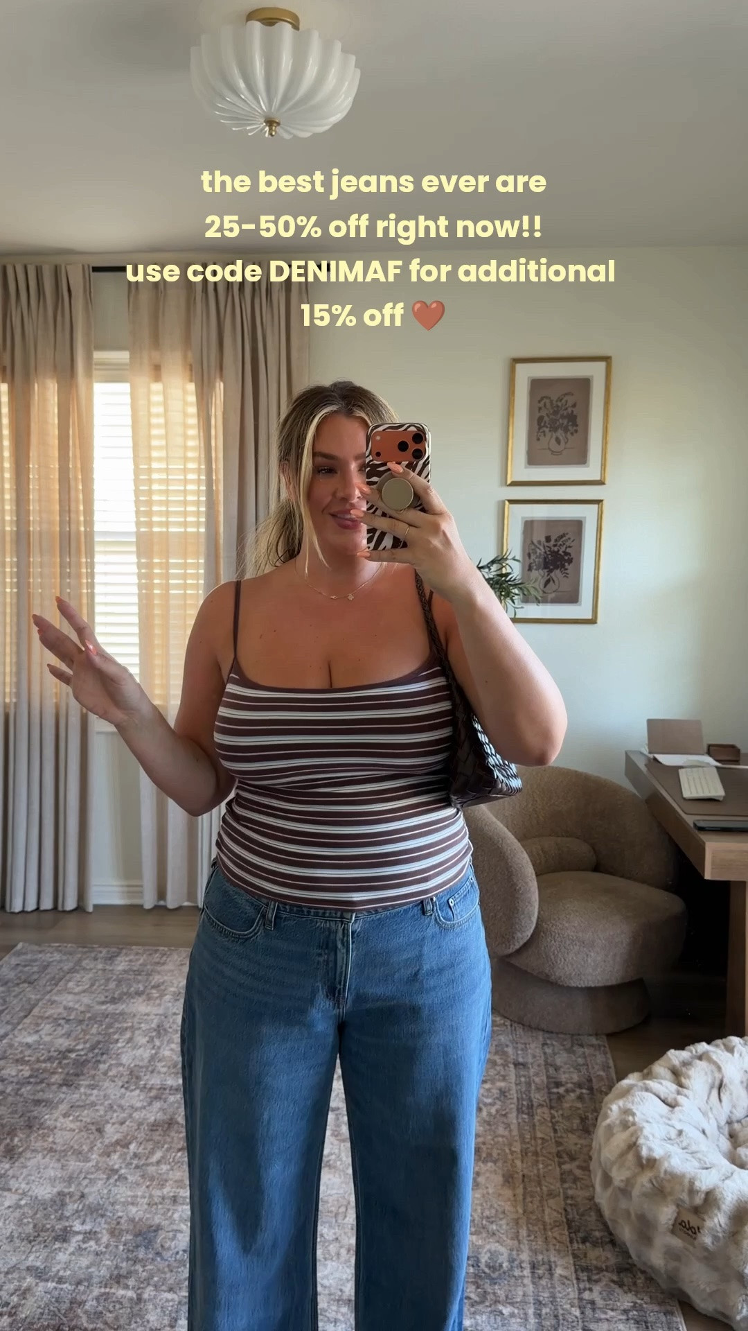 wearing a 33 long in the jeans 🤎

@abercrombie #AbercrombiePartner

Denim Promo: *Offer valid online only August 5, 2026 to August 10, 2026 in US/CA. Excludes clearance. Online price reflects discount.
•Extra 20% Off: *Offer valid in stores and online August 5, 2026 to August 10, 2026 in US/CA. Exclusions apply as indicated. Online price reflects discount.
•Promo Code: *Use code DENIMAF to get an additional 15% off almost everything in stores and online at checkout from August 5, 2026 to August 10, 2026 in US/CA. Exclusions apply. See details online.

#LTKSaleAlert #LTKMidsize #LTKootd