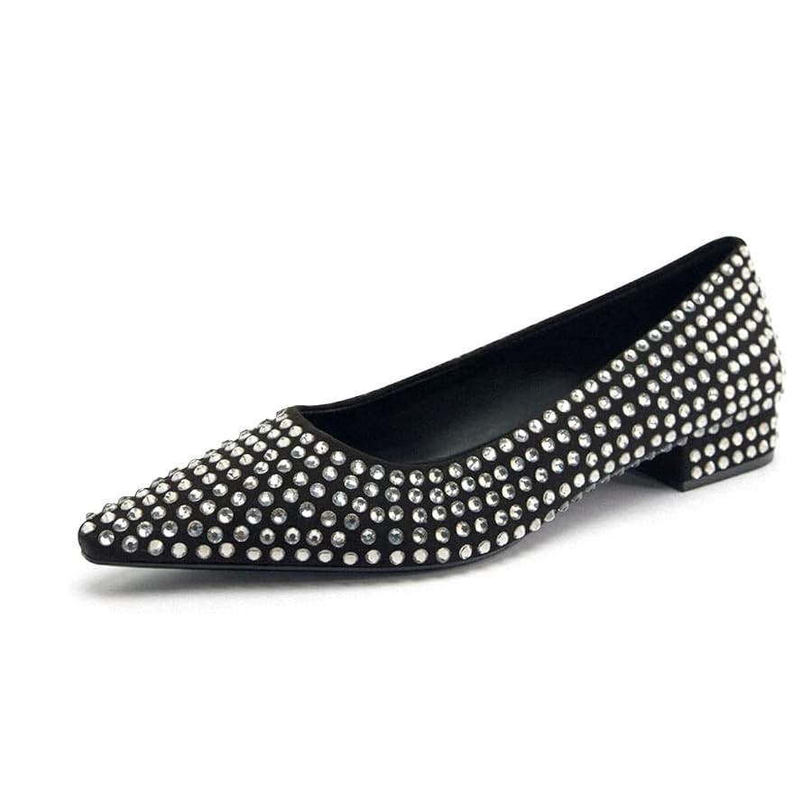 YDN Ballet Flats Shoes Women Casual Pointed Toe Shine Rhinestone Studded Flats Comfort Soft Slip ... | Amazon (US)