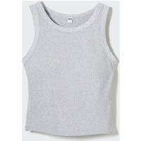 Uniqlo - Cotton Ribbed Cropped Sleeveless Bra Top - Gray - L | UNIQLO (UK)