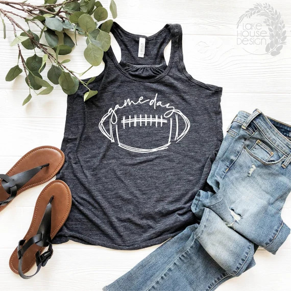 Game Day Football  tank Fall Shirt Ladies Football tank Women's Football tank Football Top Fall S... | Etsy (US)