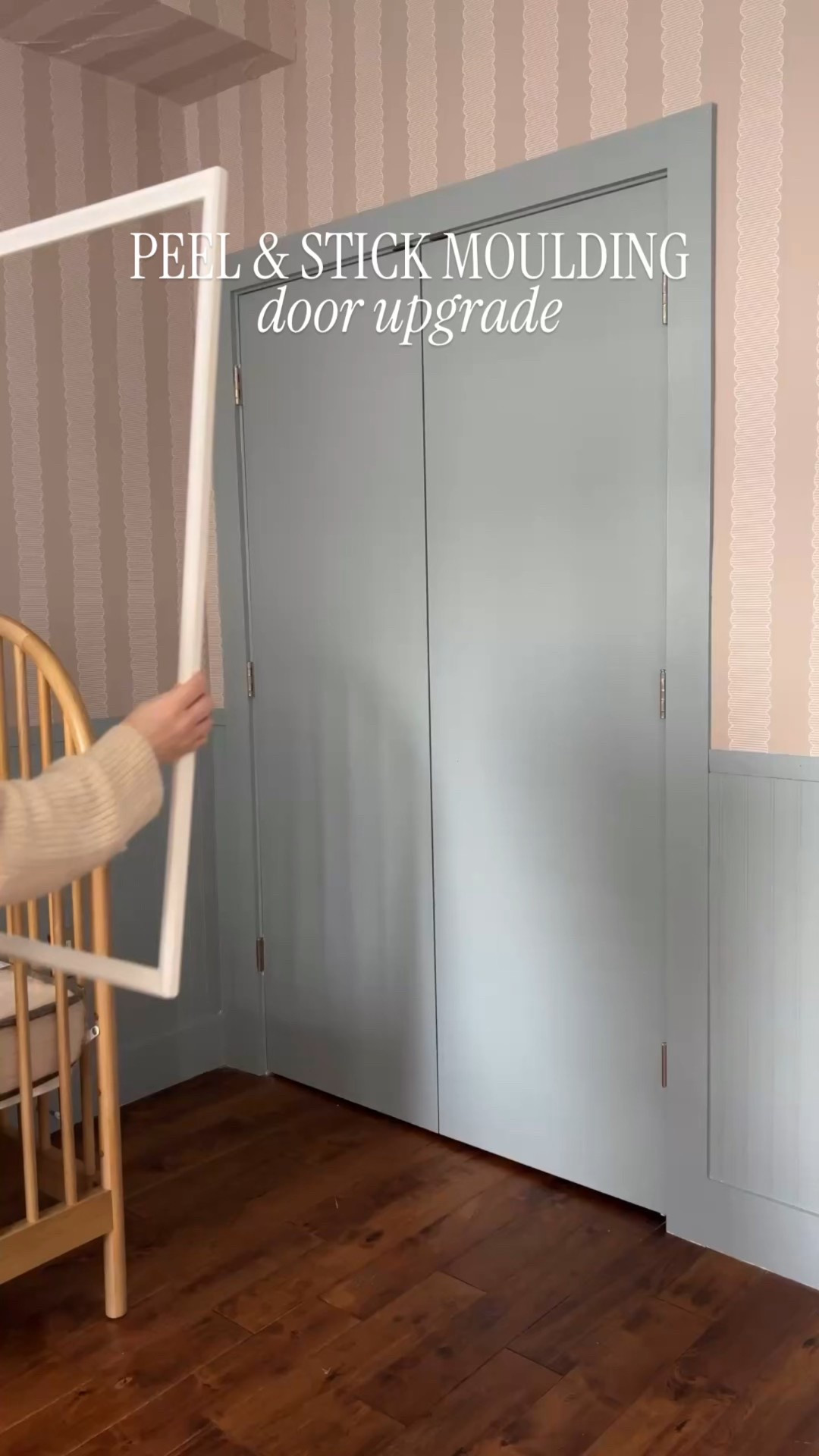 Easily elevate your plain boring doors with this peel and stick door moulding! 

#LTKHome