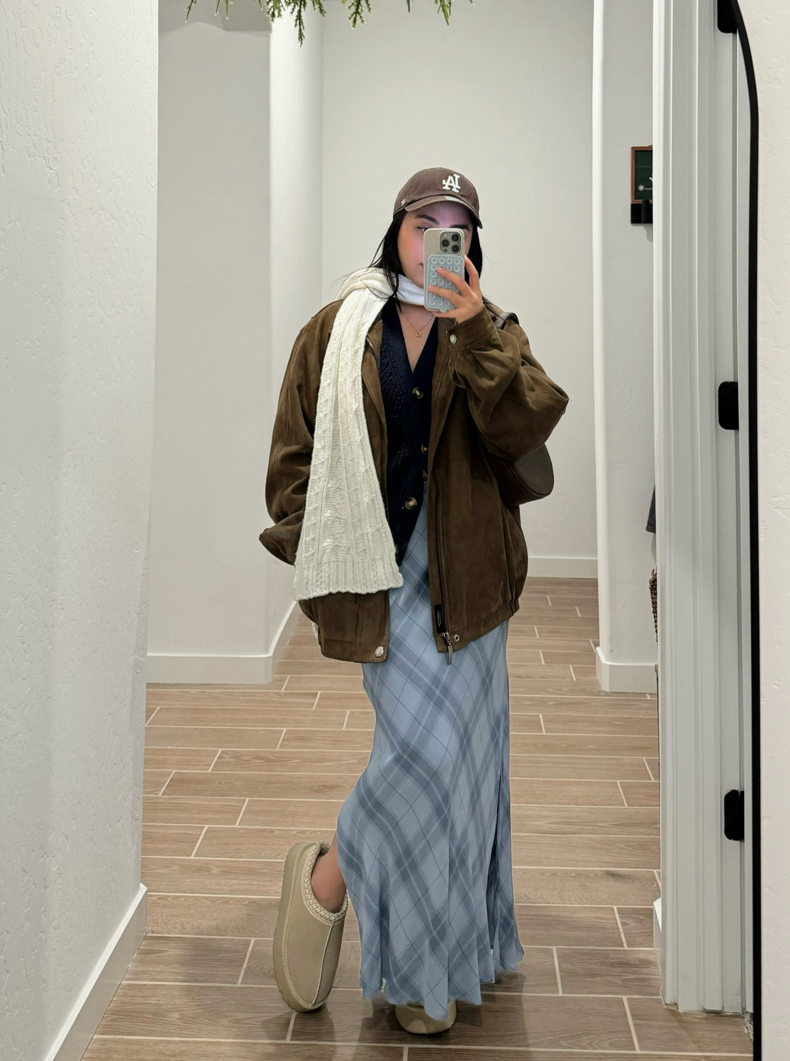 Suede jacket was thrifted. Exact cardi is sold out, but linked a couple options. Skirt runs slightly big, ordered size small but could’ve sized down.



#LTKStyleTip #LTKFindsUnder50