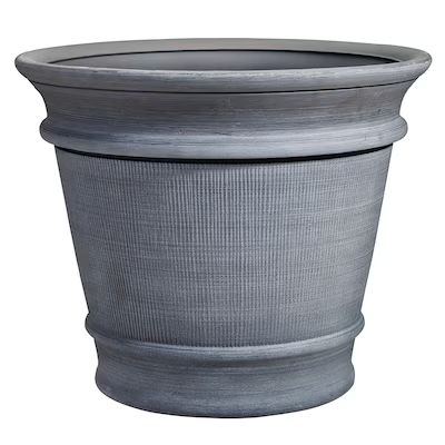 allen + roth Large (25-65-Quart) 20.35-in W x 16.73-in H Brushed Slate Resin Planter Lowes.com | Lowe's