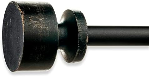 (Single Rod) Ezra Farmhouse Rustic Natural Wood Distressed Black Curtain Rod 28"- 48", 48"- 84", 84" | Amazon (US)