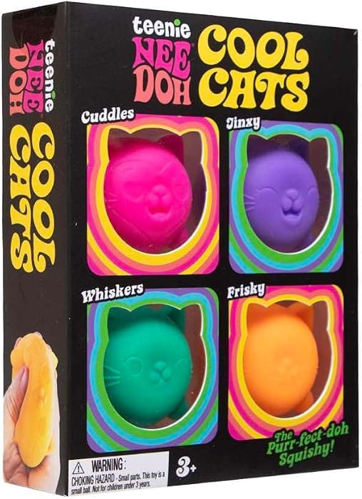 Schylling NeeDoh Cool Kitten Teenie Needoh 4 Pack - Sensory Squeeze Toy - 1.5" in Diameter - Colo... | Amazon (US)