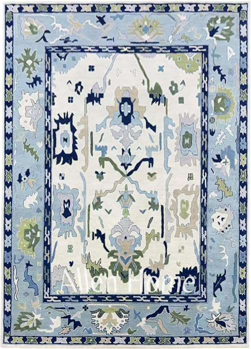 Allen Home Hand Tufted Oushak Wool Rugs - Pastel Ushak Area Carpets Suitable for Living Room, Bed... | Amazon (US)