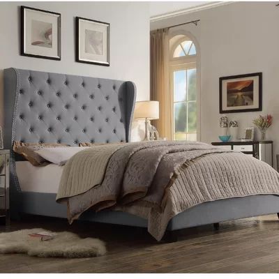 Amir Upholstered Panel Bed Size: King, Color: Grey | Wayfair North America