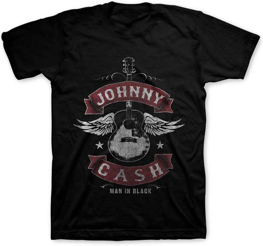 Johnny Cash Men's Winged Guitar T-Shirt | Amazon (US)