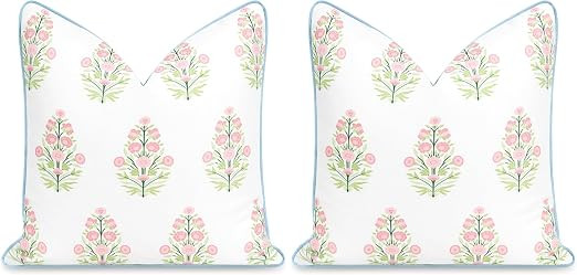 Hofdeco Premium Coastal Patio Indoor Outdoor Throw Pillow Cover Only, 18"x18" Water Repellent for... | Amazon (US)