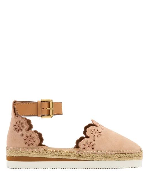 Flower laser-cut suede espadrilles | See By Chloé | Matches (US)