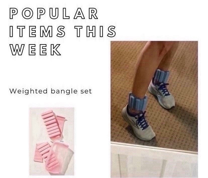 I like to add these bangles when I want to add a bit of resistance or switch up my leg day a little bit.  I also enjoy to wear them when walking. 


#exercise #fitnessequipment #bala #weights  #giftforher  

#LTKU #LTKOver40 #LTKActive #LTKmorningroutine #LTKfitnessgoals #LTKselfcare