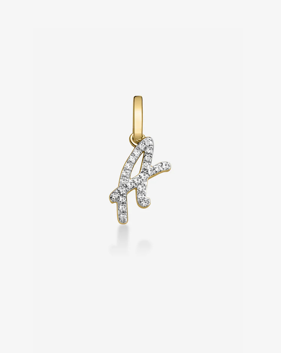 Diamond Script Initial Pendant | Ring Concierge
