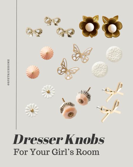 The most adorable dresser knobs for your little girl’s bedroom, including the ones I’m using in my kiddo’s closet makeover!

#diy #bow #girly #flower #gold 

#LTKhome #LTKsalealert #LTKfamily