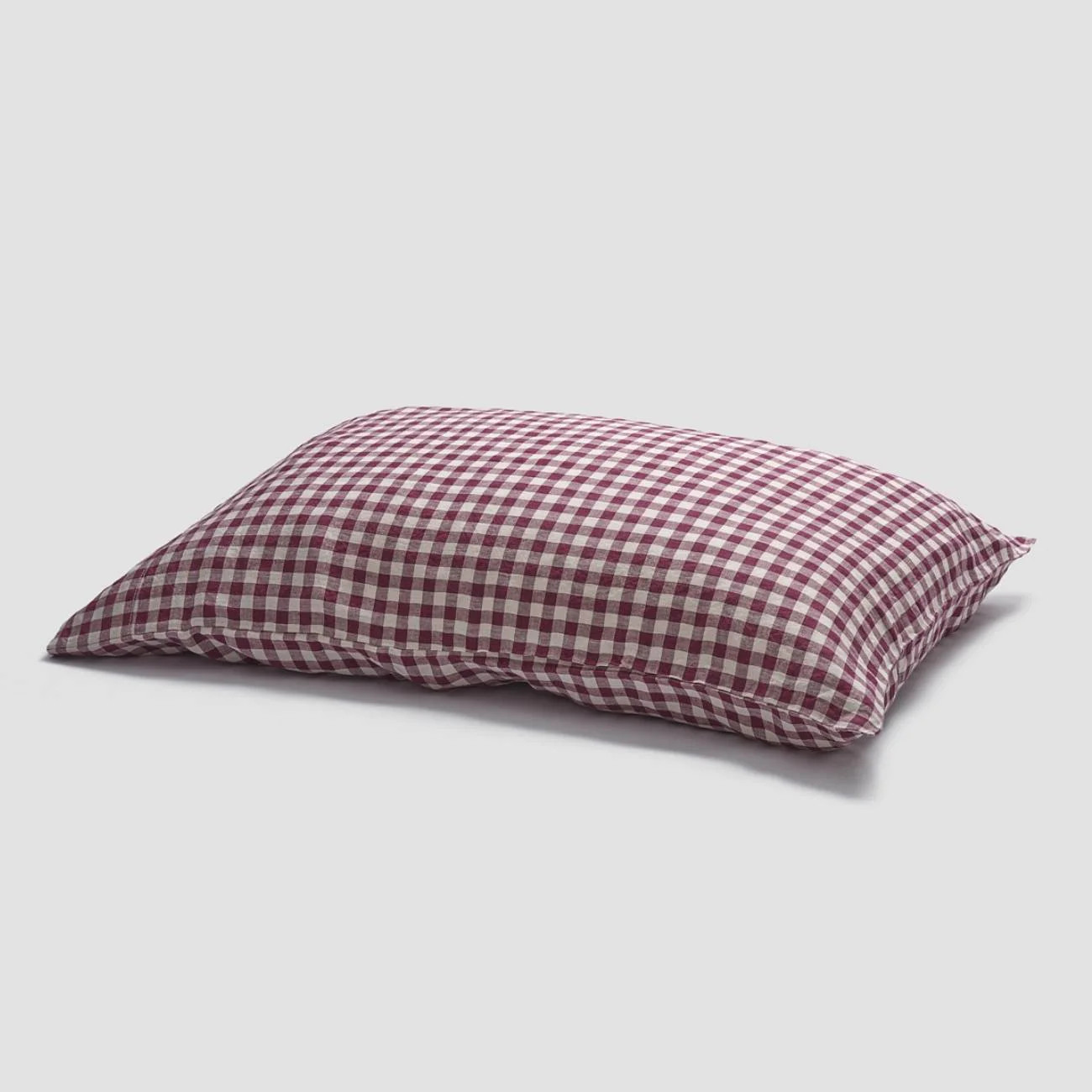 Berry Gingham 100% Linen Pillowcases (Pair) | Piglet