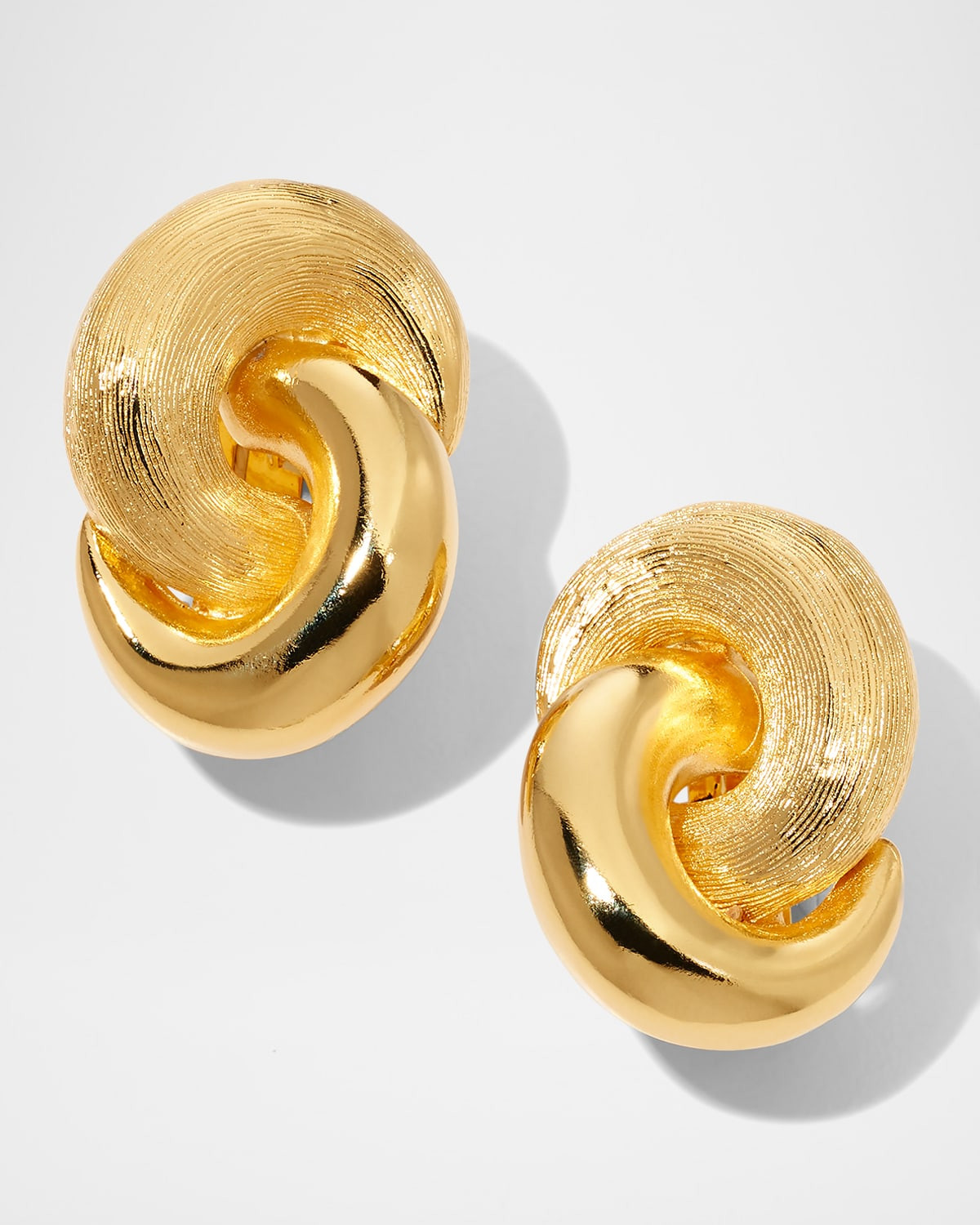 24k Gold Electroplate Circle Single Link Earrings | Neiman Marcus