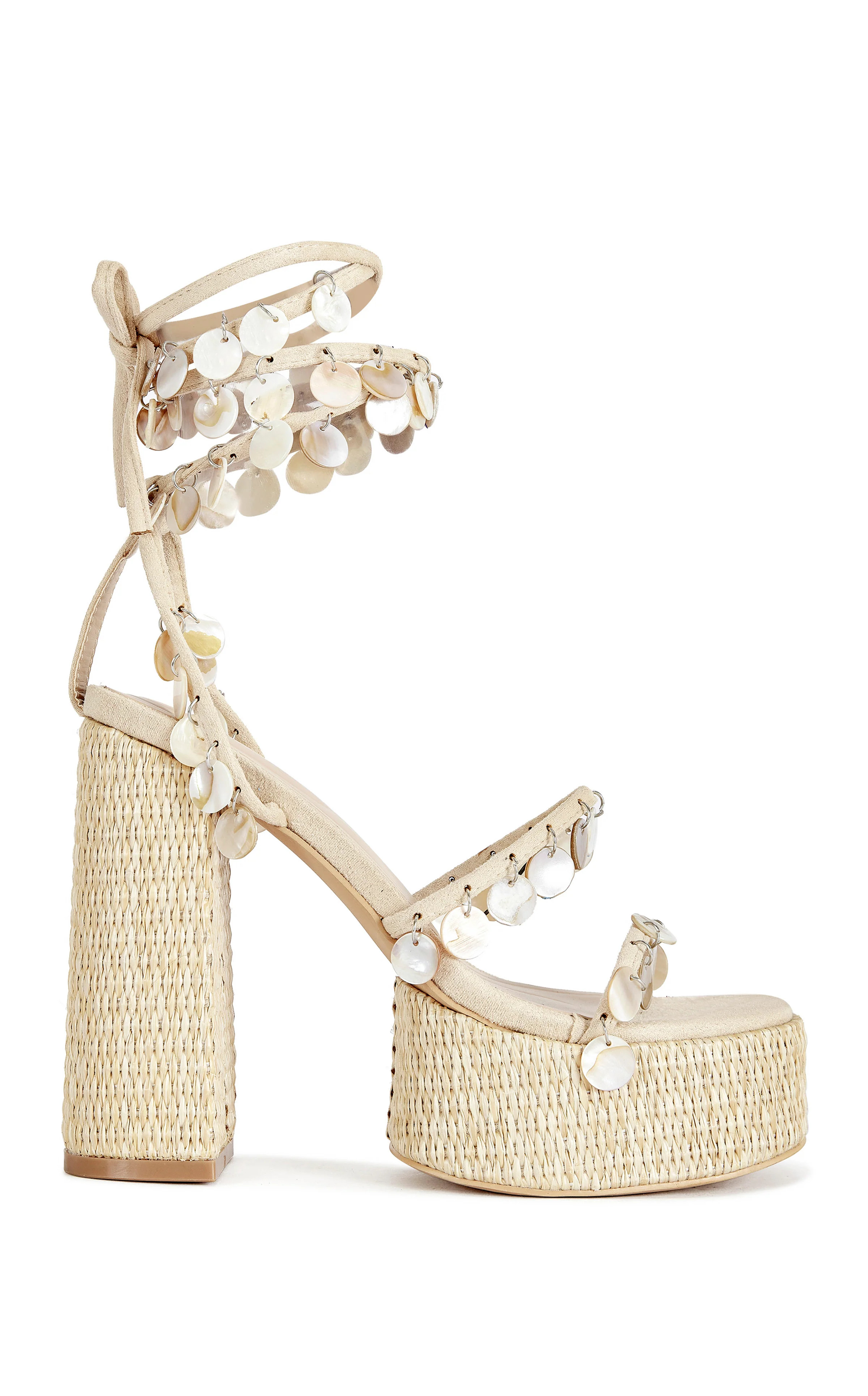 ZAZZIE-NATURAL MOTHER OF PEARL PLATFORM SANDAL | Azalea Wang