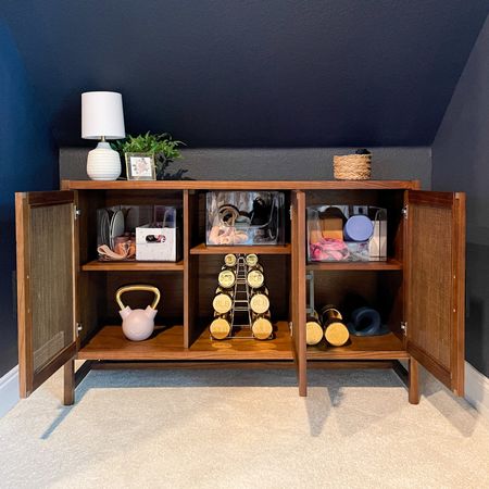 Tv stand, home gym, aesthetic home gym organization, Target finds, organic modern decor



#LTKhome