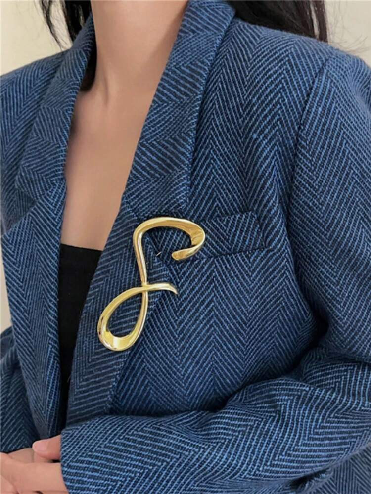 1pc Asymmetrical Metal Number 8 Brooch, European And American Style Fashion Brooch For Women/Girl... | SHEIN