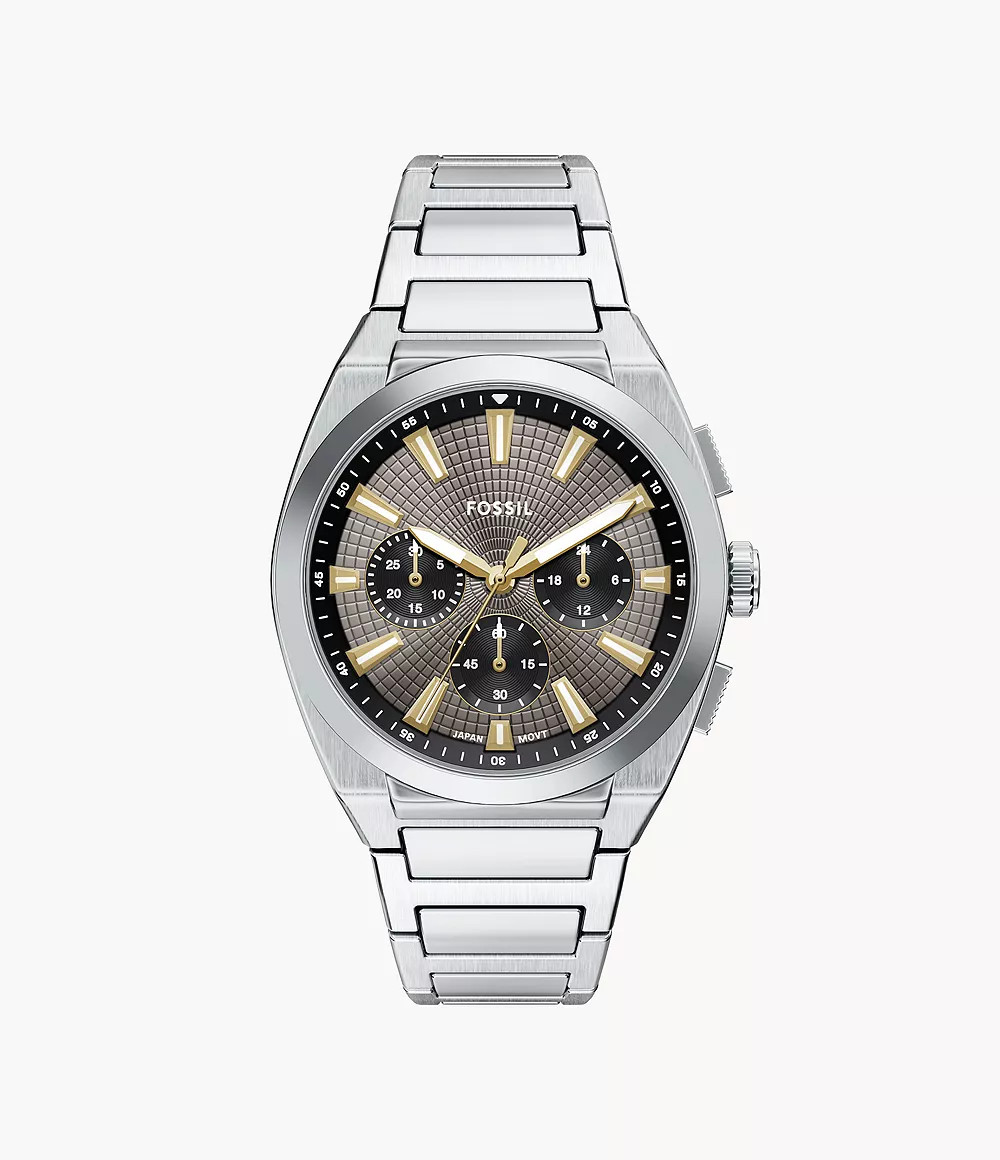 Everett Chronograph Stainless Steel Watch | Fossil (US)