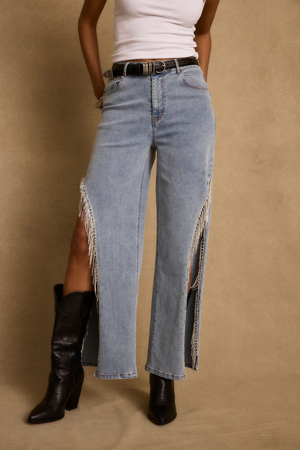 Diamonte Embellished Jeans for Women | 12th Tribe | 12th Tribe