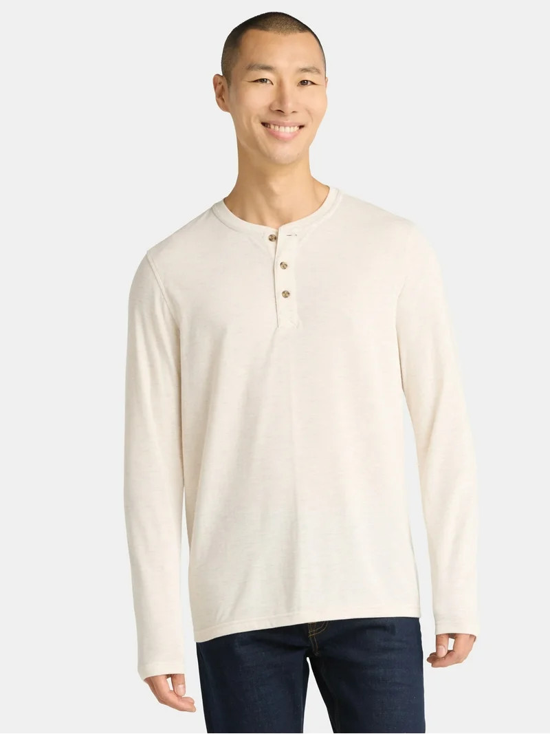 George Men's& Big Men's Double Knit Henley, Sizes S-3XL | Walmart (US)