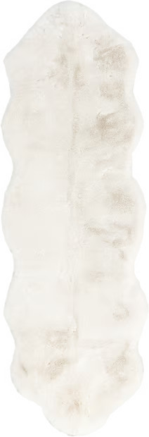 Off White Waverly Double Faux Sheepskin Pelt Plush Cloud Washable 2' x 6' Area Rug | Rugs USA